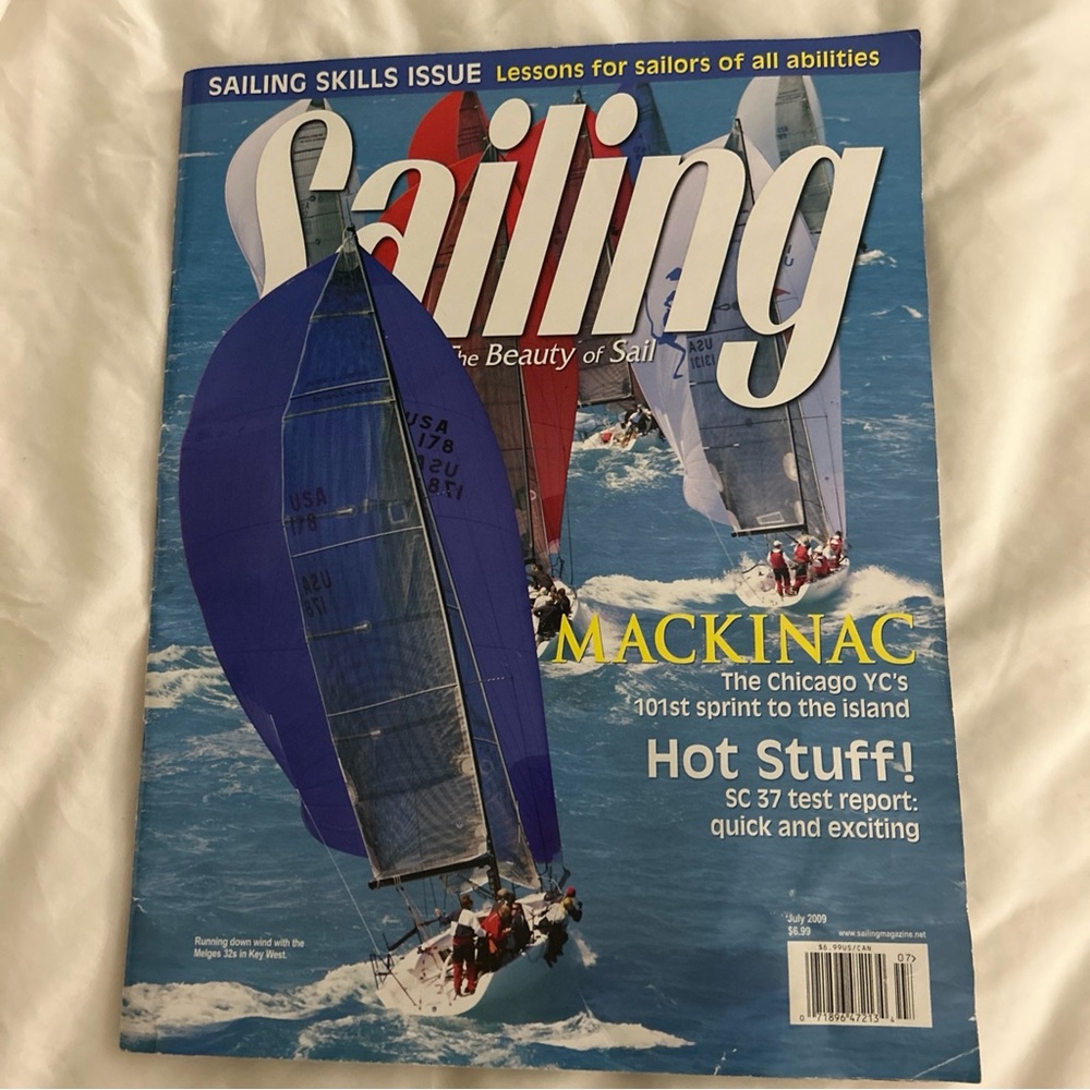 Sailing Magazine Cover - Blue Spinnaker Racing Photo